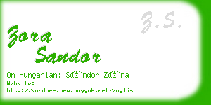 zora sandor business card